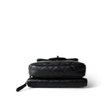 CHANEL Black 12C Black Caviar Quilted Mini Dual Zipper Case Silver Hardware -Knockoff
