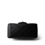 CHANEL Black 21P Black Lambskin Quilted Mini Square Flap Light Gold Hardware -Knockoff
