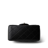 CHANEL Black 21P Black Lambskin Quilted Mini Square Flap Light Gold Hardware -Knockoff
