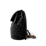 CHANEL Black 24C Black Lambskin Quilted 19 Flap Backpack Mixed Hardware -Knockoff
