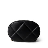 CHANEL Black 24C Black Lambskin Quilted 19 Flap Backpack Mixed Hardware -Knockoff
