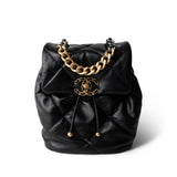 CHANEL Black 24C Black Lambskin Quilted 19 Flap Backpack Mixed Hardware -Knockoff
