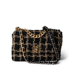 CHANEL Black Black and Beige Tweed 19 Flap Small Mixed Hardware -Knockoff
