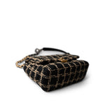 CHANEL Black Black and Beige Tweed 19 Flap Small Mixed Hardware -Knockoff
