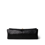 CHANEL Black Black Crumpled Calfskin Quilted Reissue 2.55 227 Aged Gold Hardware -Knockoff
