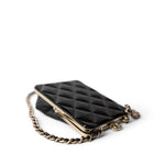 CHANEL Black Black Vanity Clutch with Chain Light Gold Hardware -Knockoff
