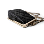 CHANEL Black Black Vanity Clutch with Chain Light Gold Hardware -Knockoff
