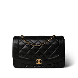 CHANEL Black Diana Flap Black Lambskin Quilted Medium Gold Hardware -Knockoff
