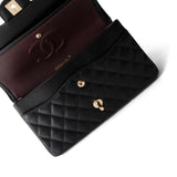 CHANEL Black Medium Black Caviar Quilted Classic Flap Gold Hardware -Knockoff
