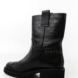 CHANEL Boots 20A Leather CC Signature Cap Toe Ankle Midcalf Short Boots Booties -Knockoff
