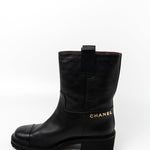 CHANEL Boots 20A Leather CC Signature Cap Toe Ankle Midcalf Short Boots Booties -Knockoff
