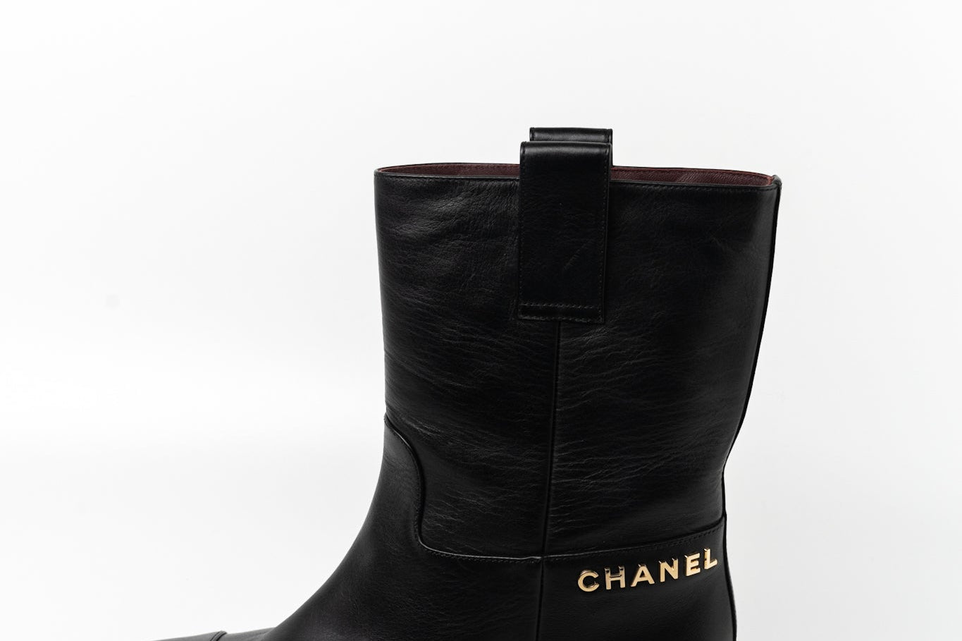 CHANEL Boots 20A Leather CC Signature Cap Toe Ankle Midcalf Short Boots Booties -Knockoff
