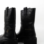 CHANEL Boots 20A Leather CC Signature Cap Toe Ankle Midcalf Short Boots Booties -Knockoff
