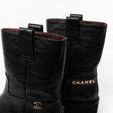 CHANEL Boots 20A Leather CC Signature Cap Toe Ankle Midcalf Short Boots Booties -Knockoff
