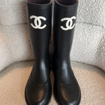 CHANEL Boots 22A Caoutchouk CC High Boots Black -Knockoff
