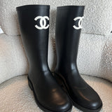 CHANEL Boots 22A Caoutchouk CC High Boots Black -Knockoff
