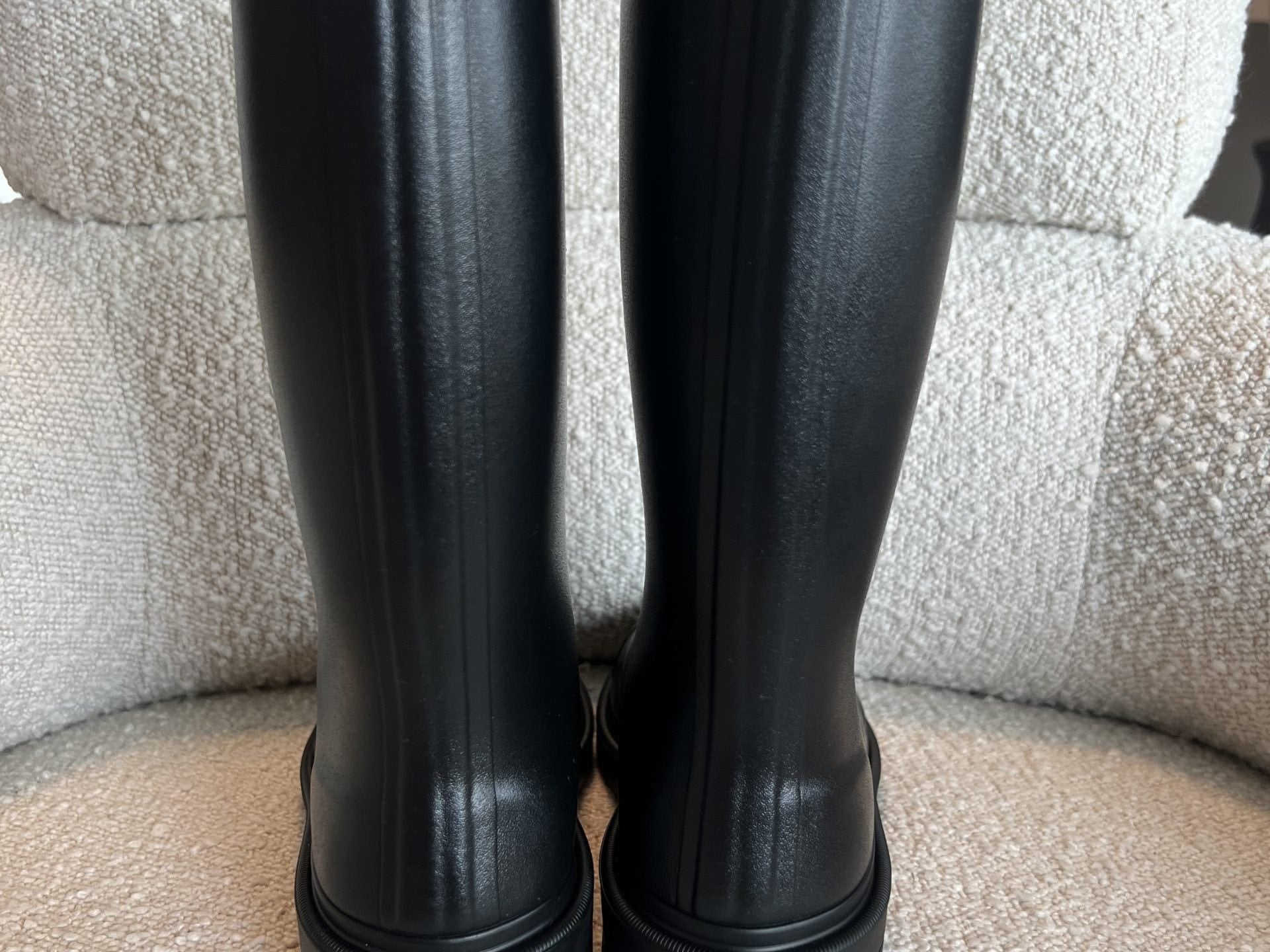 CHANEL Boots 22A Caoutchouk CC High Boots Black -Knockoff
