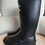 CHANEL Boots 22A Caoutchouk CC High Boots Black -Knockoff
