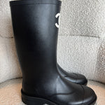 CHANEL Boots 22A Caoutchouk CC High Boots Black -Knockoff
