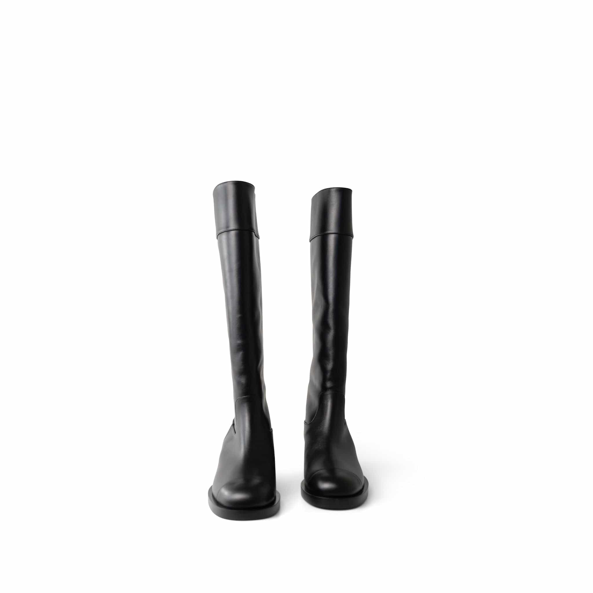 CHANEL Boots Black 23K Black Calfskin High Boots (40.5 EU / 10 US) -Knockoff
