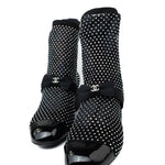 CHANEL Boots Black 23S Black Crystal Mary Jane Booties -Knockoff
