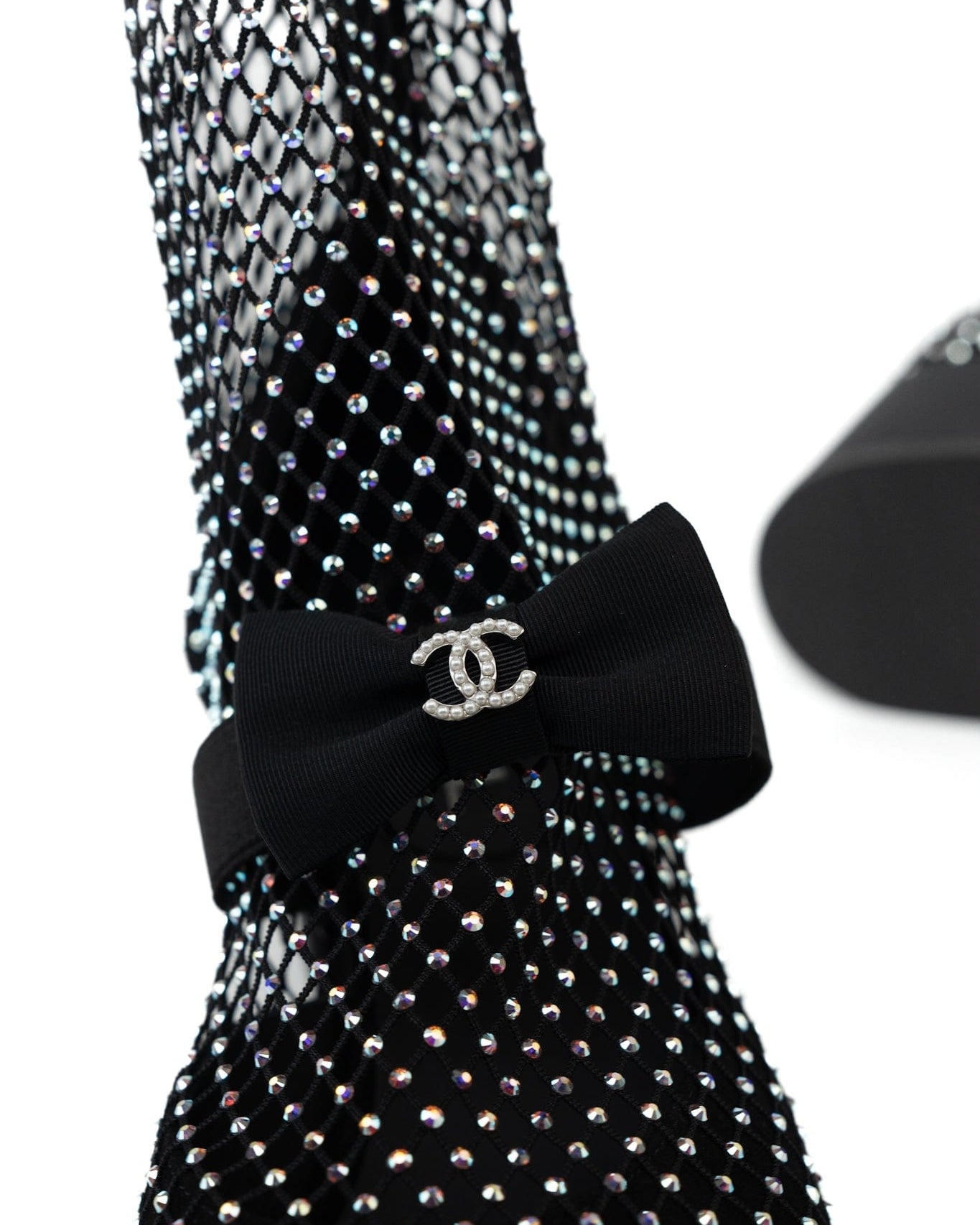 CHANEL Boots Black 23S Black Crystal Mary Jane Booties -Knockoff
