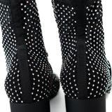 CHANEL Boots Black 23S Black Crystal Mary Jane Booties -Knockoff
