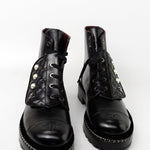 CHANEL Boots Chanel Crinkled Calfskin Pearl Combat Short Boots 40 Black -Knockoff
