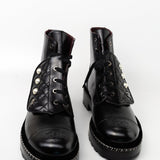 CHANEL Boots Chanel Crinkled Calfskin Pearl Combat Short Boots 40 Black -Knockoff
