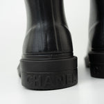 CHANEL Boots Size 36.5 22A Black Caoutchouk CC High Boots -Knockoff
