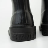 CHANEL Boots Size 36.5 22A Black Caoutchouk CC High Boots -Knockoff
