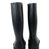 CHANEL Boots Size 36.5 22A Black Caoutchouk CC High Boots -Knockoff
