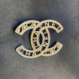 CHANEL Brooch Gold Chanel CC Brooch Pearly and Crystal -Knockoff
