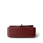 CHANEL Burgundy Burgundy Lambskin Quilted Mini Rectangular Flap Light Gold Hardware -Knockoff
