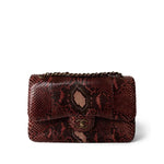 CHANEL Burgundy Burgundy Python Jumbo Classic Flap -Knockoff
