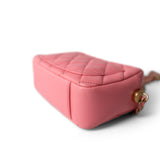 CHANEL Camera Case PINK 22S Pink Lambskin Quilted Camera Case Aged Gold Hardware -Knockoff
