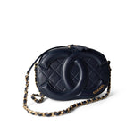 CHANEL Camera Case Seasonal 20S Coco Midnight Lambskin Quilted Camera Case Antique Gold Hardware -Knockoff
