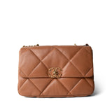 CHANEL Caramel 21P Caramel Quilted Large 19 Flap Mixed Hardware -Knockoff
