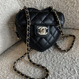 CHANEL Clutch 22S CC In Love Black Lambskin Quilted Small (Clutch on Chain) Heart Bag LGHW -Knockoff
