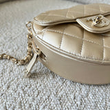 CHANEL Clutch 22S CC In Love Metallic Gold Lambskin Quilted Small (Clutch on Chain) Heart Bag LGHW -Knockoff
