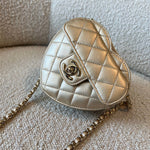 CHANEL Clutch 22S CC In Love Metallic Gold Lambskin Quilted Small (Clutch on Chain) Heart Bag LGHW -Knockoff
