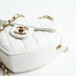 CHANEL Clutch 22S CC In Love White Lambskin Quilted Small (clutch with chain) Heart Bag LGHW -Knockoff
