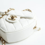 CHANEL Clutch 22S CC In Love White Lambskin Quilted Small (clutch with chain) Heart Bag LGHW -Knockoff
