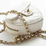 CHANEL Clutch 22S CC In Love White Lambskin Quilted Small (clutch with chain) Heart Bag LGHW -Knockoff
