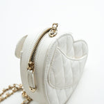 CHANEL Clutch 22S CC In Love White Lambskin Quilted Small (clutch with chain) Heart Bag LGHW -Knockoff
