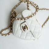 CHANEL Clutch 22S CC In Love White Lambskin Quilted Small (clutch with chain) Heart Bag LGHW -Knockoff
