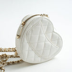 CHANEL Clutch 22S CC In Love White Lambskin Quilted Small (clutch with chain) Heart Bag LGHW -Knockoff
