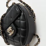 CHANEL Clutch Black 22S CC In Love Black Lambskin Quilted Small (Clutch on Chain) Heart Bag LGHW -Knockoff
