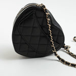 CHANEL Clutch Black 22S CC In Love Black Lambskin Quilted Small (Clutch on Chain) Heart Bag LGHW -Knockoff
