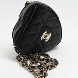 CHANEL Clutch Black 22S CC In Love Black Lambskin Quilted Small (Clutch on Chain) Heart Bag LGHW -Knockoff
